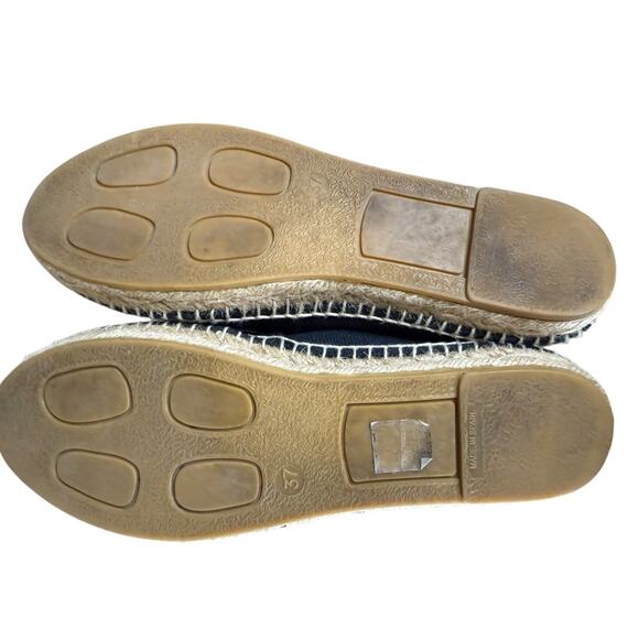 Kenzo Paris Black Canvas Logo Espadrilles Flats 37 EU 6.5 US Classic Summer - Picture 9 of 9